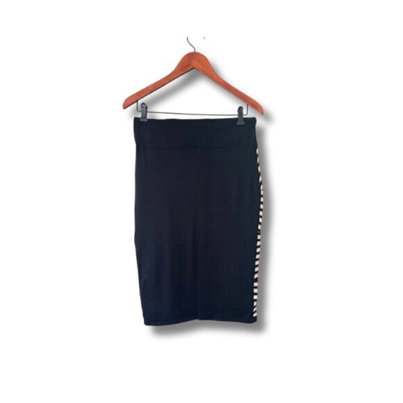 Derek Heart Black & Tan Geometric Striped Midi Pencil Skirt Set Size L - Picture 7 of 9